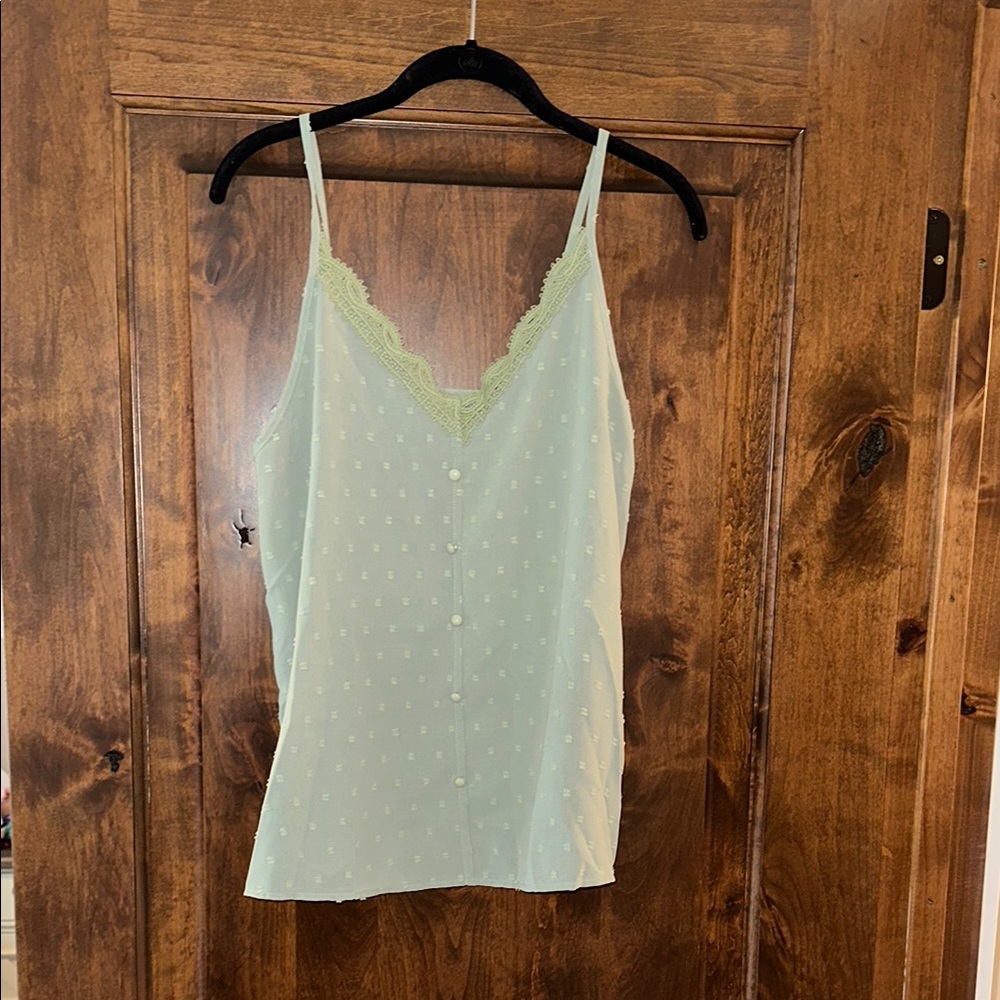 Lacy Green Camisole Top